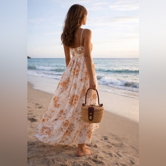 Etienne Aigner Rattan Wicker Woven Basket Tote Purse Vintage 70’s Nantucket - Picture 2 of 9